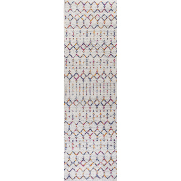 Moroccan Hype Boho Vintage Diamond Area Rug Cream/Multi
